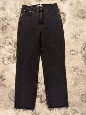Madewell Black Straight-Leg High-Rise Jeans